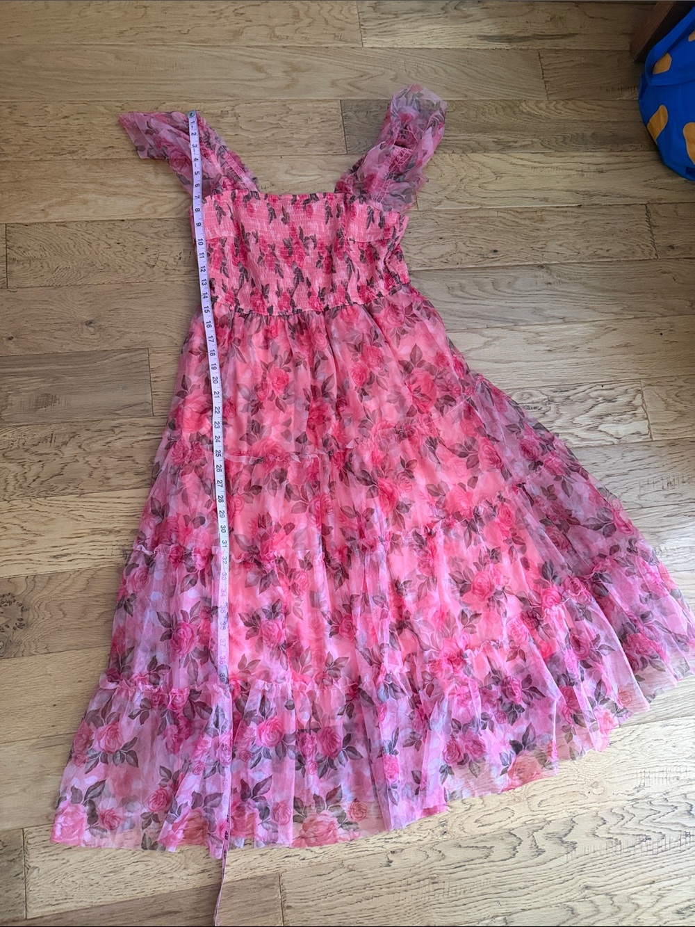 NWOT - L - PRETTY GARDEN - Pink Floral Tiered Maxi Dress - Picture 5 of 9